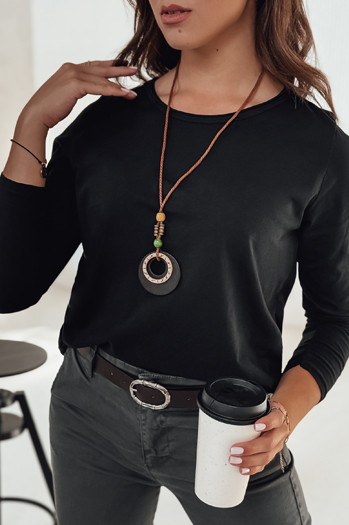 MINIMODA női egyméretű blúz medálos fekete Dstreet RY2678