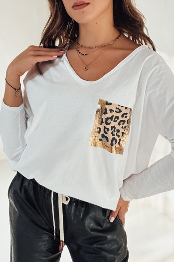 GLAMZONE női oversize nyomtatott blúz fehér Dstreet RY2683