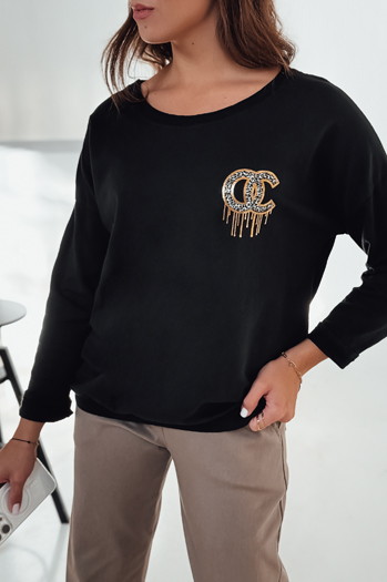 Női oversize blúz ICONIQ fekete Dstreet RY2696