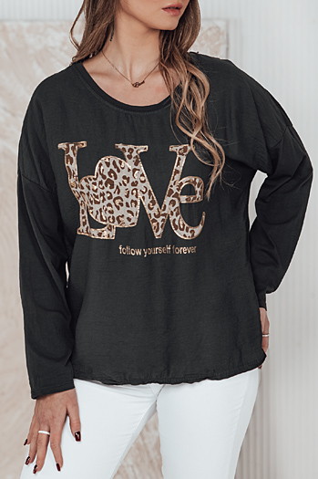 Női egyméretű blúz LOVEGLOW sötét szürke Dstreet RY2697