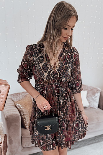 Egy méret VELVETIA ruha gesztenyebarna Dstreet EY2544