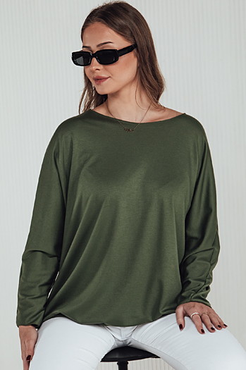 LOOSEFEMME női oversize blúz medállal zöld Dstreet RY2707