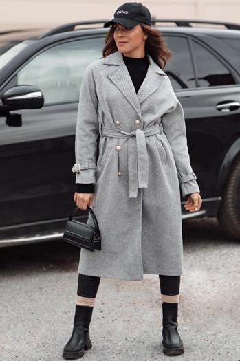 Női oversize kabát CAMELLYN hosszú szürke Dstreet NY0742 NY0742