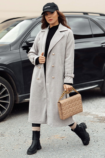 Női oversize kabát CAMELLYN hosszú világosbarna Dstreet NY0744 NY0744