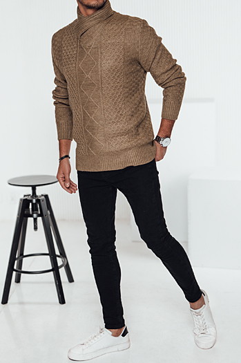 Férfi camel pulóver Dstreet WX2255