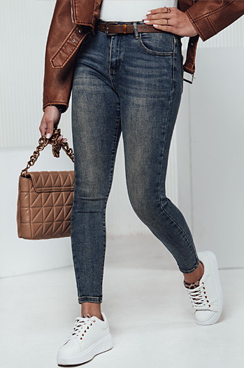 Női SKINNYJEAN farmer nadrág övvel tengerészkék Dstreet UY2328