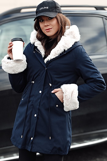 Női téli parka dzseki STARBURST tengerészkék Dstreet TY4764