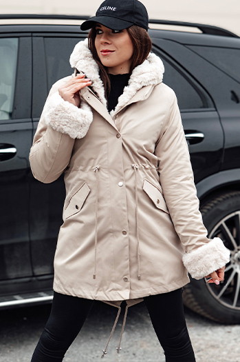 Női téli parka kabát ARCTIC bézs Dstreet TY4767 TY4767