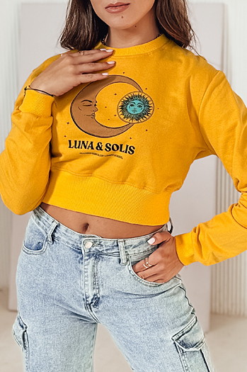 LUNA női crop top sárga Dstreet BY1345