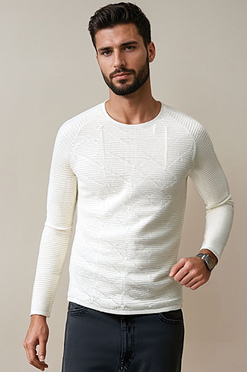 Férfi ekrü pulóver WX2301