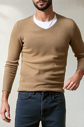 Férfi barna pulóver WX2306