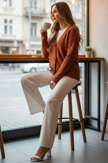 Női CHICLINE piros pulóver Dstreet MY2418