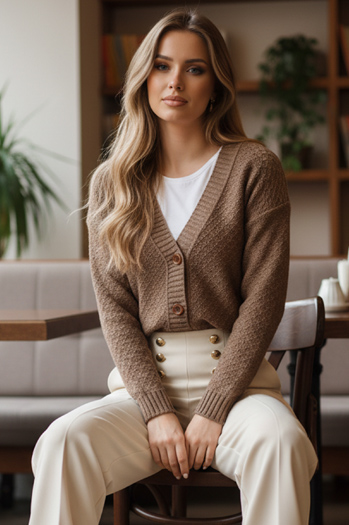 Női CHICLINE pulóver bézs Dstreet MY2419