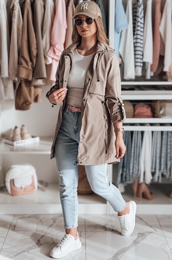 Női átmeneti parka STYLINA camel dzseki Dstreet TY4789