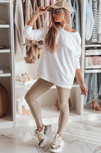 Női magas derekú leggings FLEXION bézs Dstreet UY2337