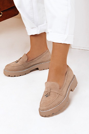 Női LOAFELIA khaki mokaszinok Dstreet ZY0604 D Street ZY0604
