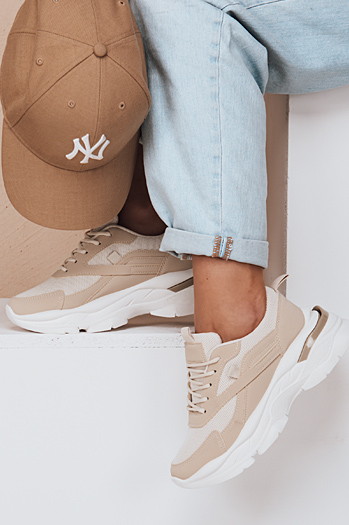 Női platform tornacipő SPORTLITE bézs Dstreet ZY0608 ZY0608