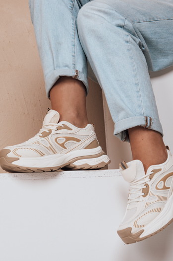 Női platform sportcipő AIRBOOS bézs Dstreet ZY0625 ZY0625