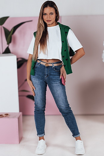 Női farmer nadrág slim fit medium FLEXI navy blue Dstreet UY2389