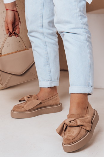 Női platform mokaszinok LOFTIS khaki Dstreet ZY0650 ZY0650