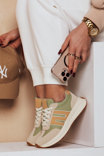 Női sportcipő RETRODA zöld Dstreet ZY0694 ZY0694