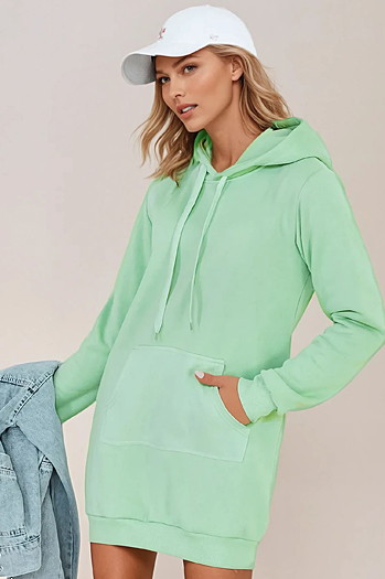 Női hosszú kapucnis pulóver oversize TIMMY menta Dstreet EY2561