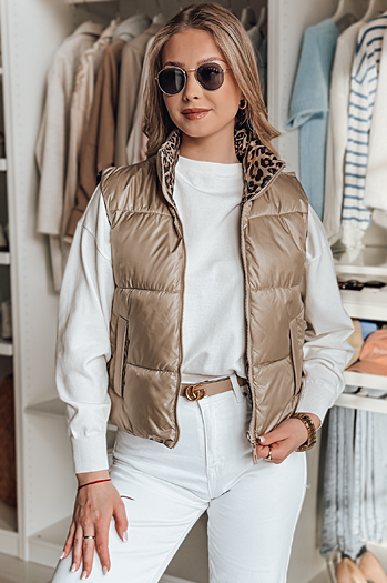 Női rövid, fordítható CHIPUFF camel mellény Dstreet TY4825