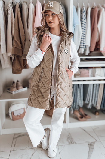Női átmeneti steppelt mellény GRANDI camel Dstreet TY4829