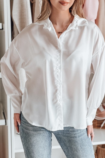 Női egyméretű oversize ing SATINIA fehér Dstreet DY0449 DY0449