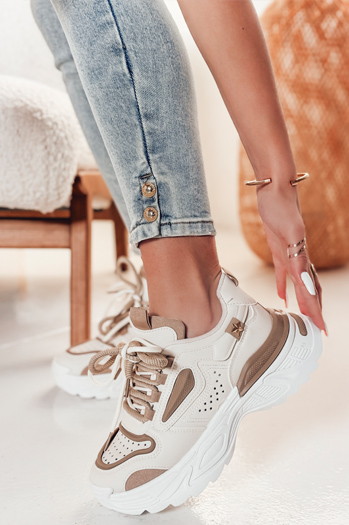 CELESTIC női platform tornacipő bézs Dstreet ZY0818 ZY0818