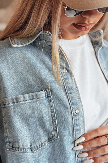 Női oversize farmer ing BLUJANES kék Dstreet DY0455