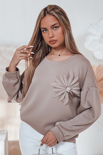 Női oversize FLORINE mokka színű női pulóver Dstreet RY2765