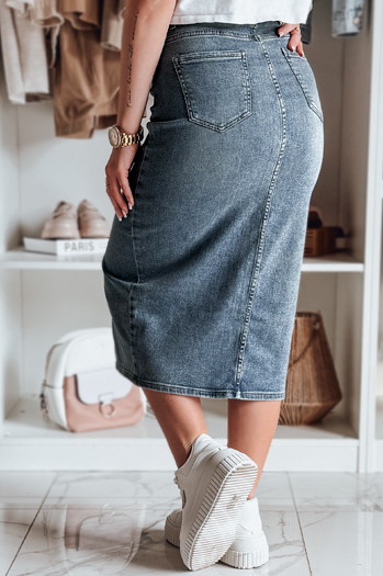 Denim midi szoknya résszel DENIZA kék Dstreet CY0484