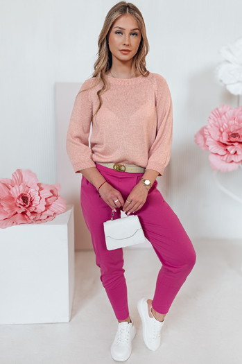 Női egyméretű oversize pulóver SOFTICAN púderrózsaszín Dstreet MY2431