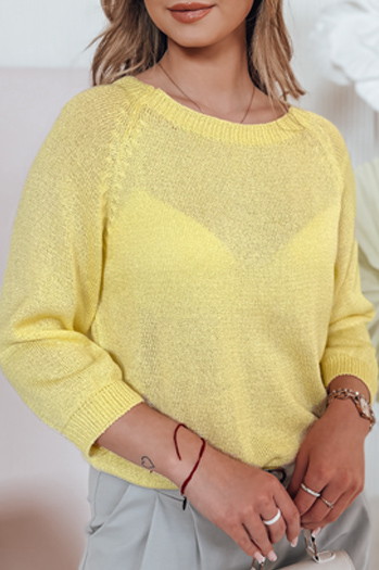 Női egyméretű oversize pulóver SOFTICAN sárga Dstreet MY2435