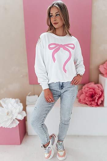 Női egyméretű oversize pulóver SOFTTIE fehér Dstreet BY1358