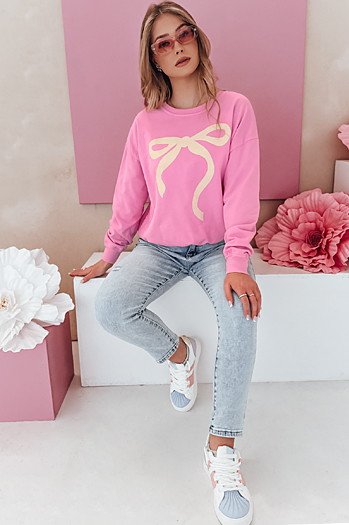 Női egyméretű oversize pulóver SOFTTIE rózsaszín Dstreet BY1375
