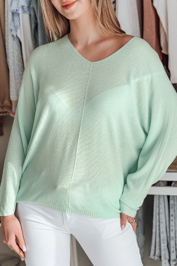Női egyméretű oversize pulóver NORVAN menta Dstreet MY2454