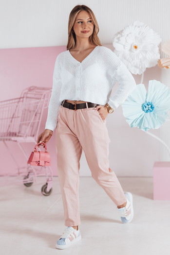 Swter női egyméretű oversize bordás SWEETDREAM fehér Dstreet MY2459