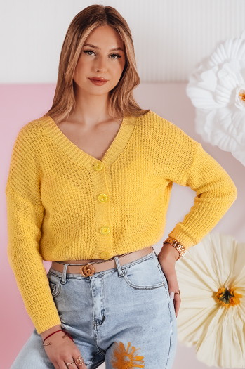 Swter női egyméretű oversize bordás SWEETDREAM sárga Dstreet MY2462