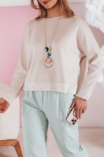 Női vajkrémes oversize blúz NUBISS mokka medállal Dstreet RY2797