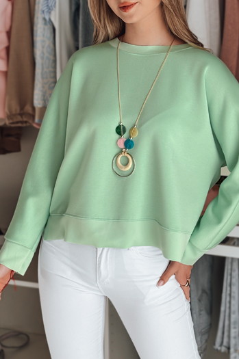 Női vajkrémes oversize blúz NUBISS menta medállal Dstreet RY2801