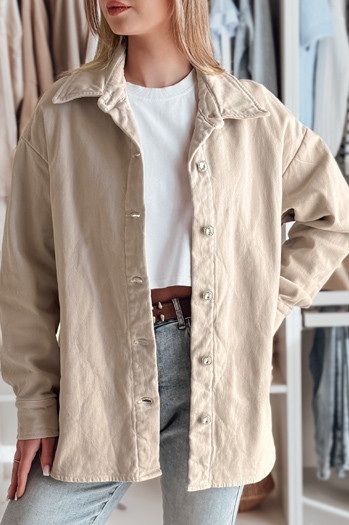 Női átmeneti oversize ingkabát KOSMOJACK j.bézs Dstreet TY4842