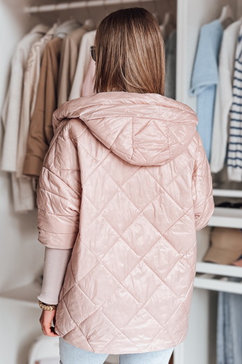 Női átmeneti steppelt oversize dzseki PUFFILOF rózsaszín Dstreet TY4854