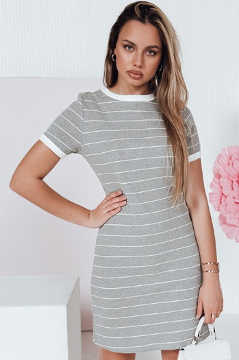 Női mini csíkos ruha FITLINES szürke Dstreet EY2580