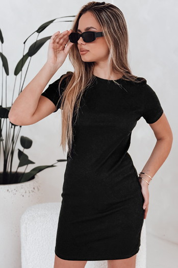 Női csíkos miniruha RIBBINA fekete Dstreet EY2581