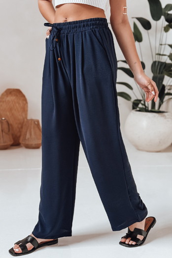 Női alkalmi széles szárú nadrág LOVETRIP navy blue Dstreet UY2636