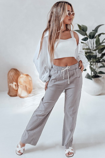 Női alkalmi széles szárú nadrág BOHO DAY szürke Dstreet UY2650 UY2650