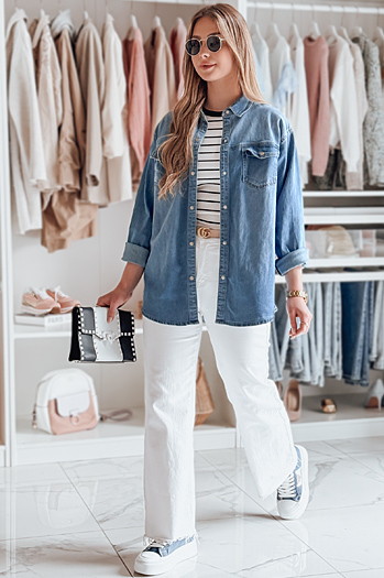 Női oversize farmer ing DENIMOVA kék Dstreet DY0467