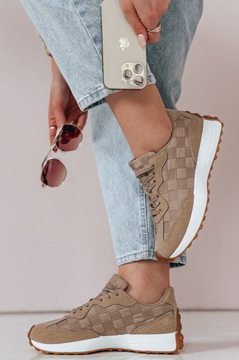 Női sportos tornacipő RUNBAN khaki Dstreet ZY0876 ZY0876